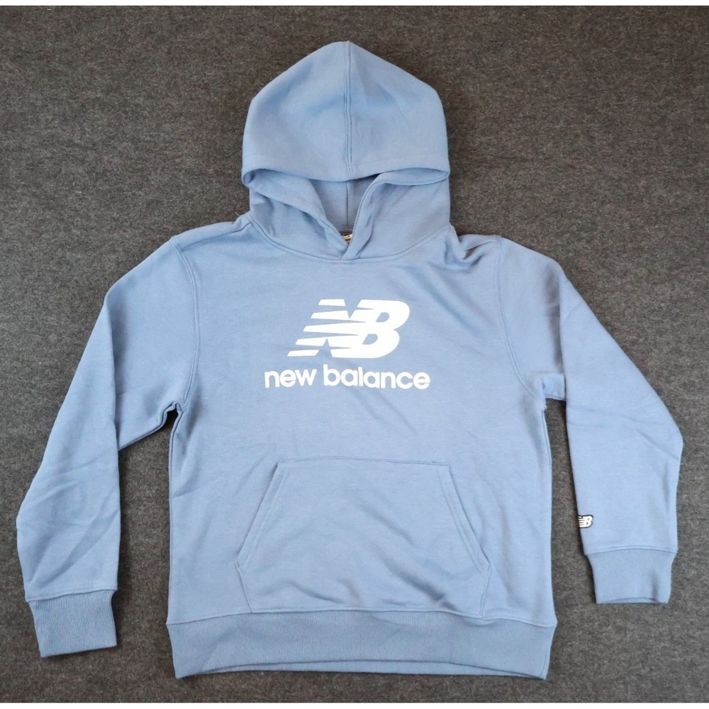 New Balance Hoodie Boys Small 8 Blue Pullover Logo Sweatshirt‎ NWT